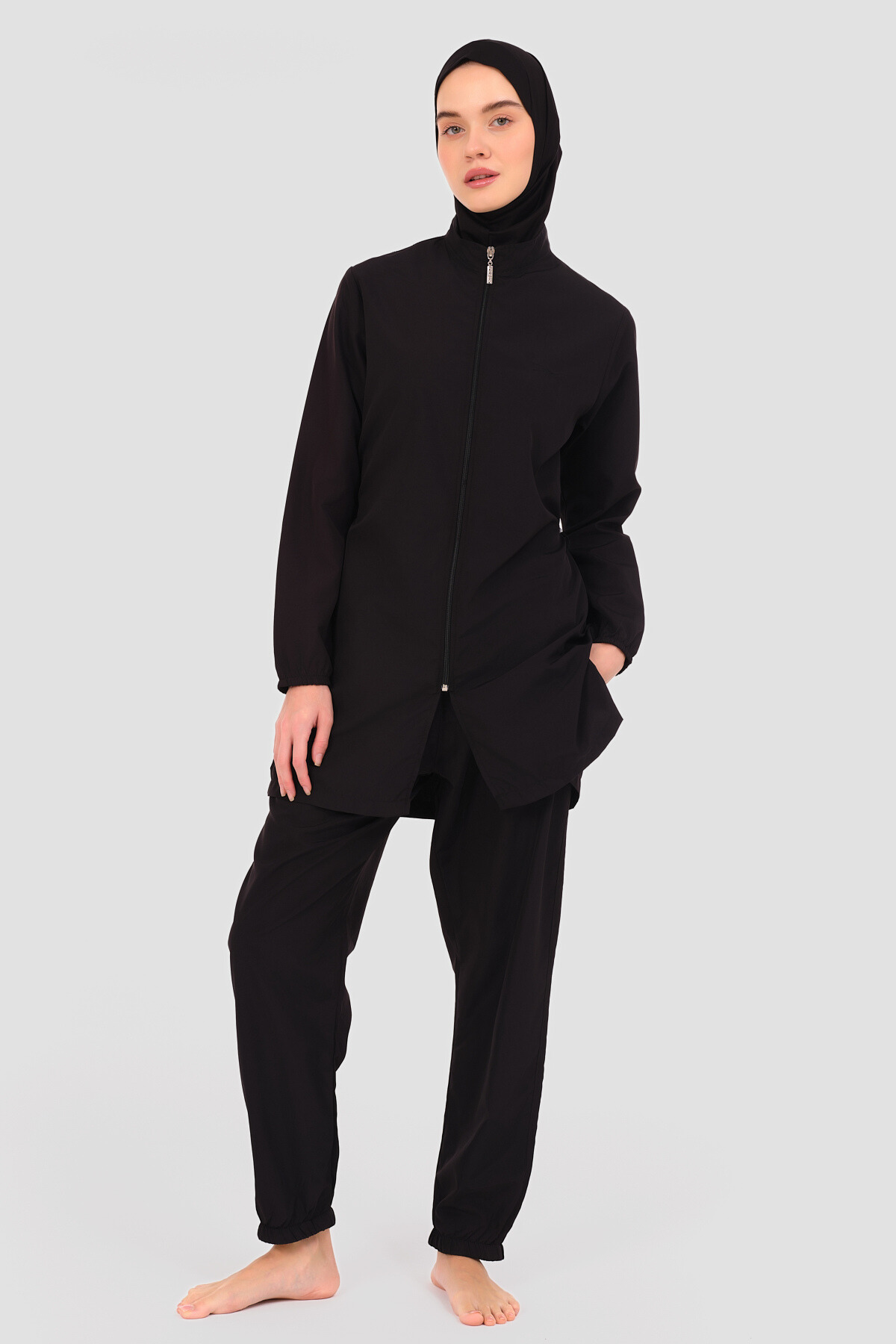 Black Parachute Swimwear Set – Modest, Lightweight & Quick-Dry