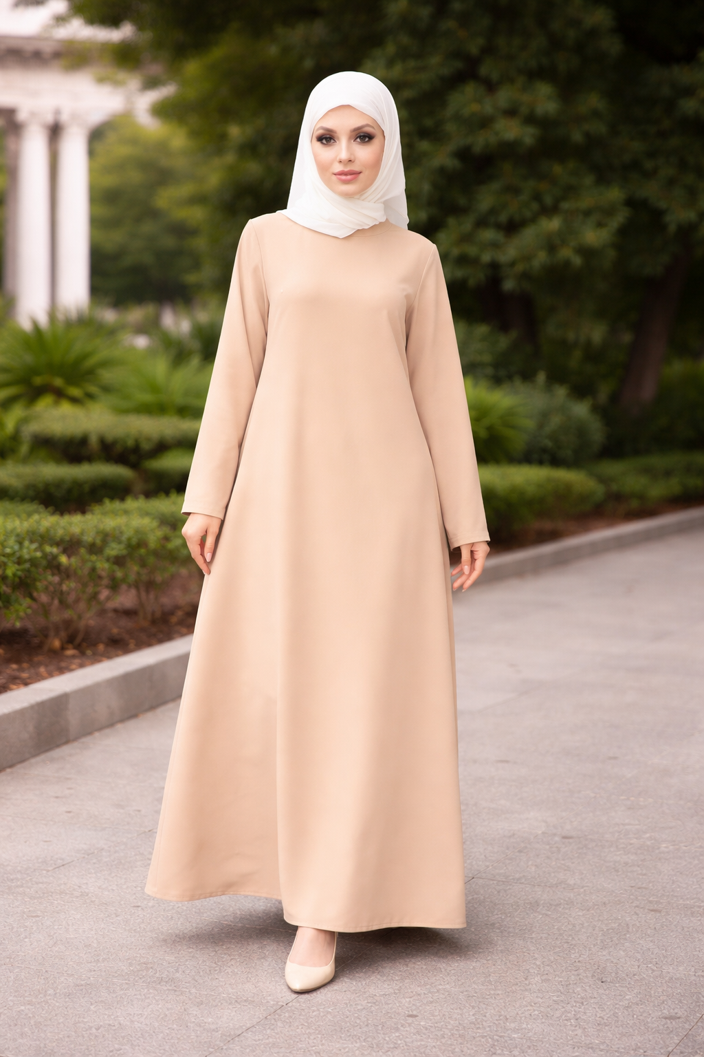 Rosaline Solid Modest Maxi Dress Heba Boutique