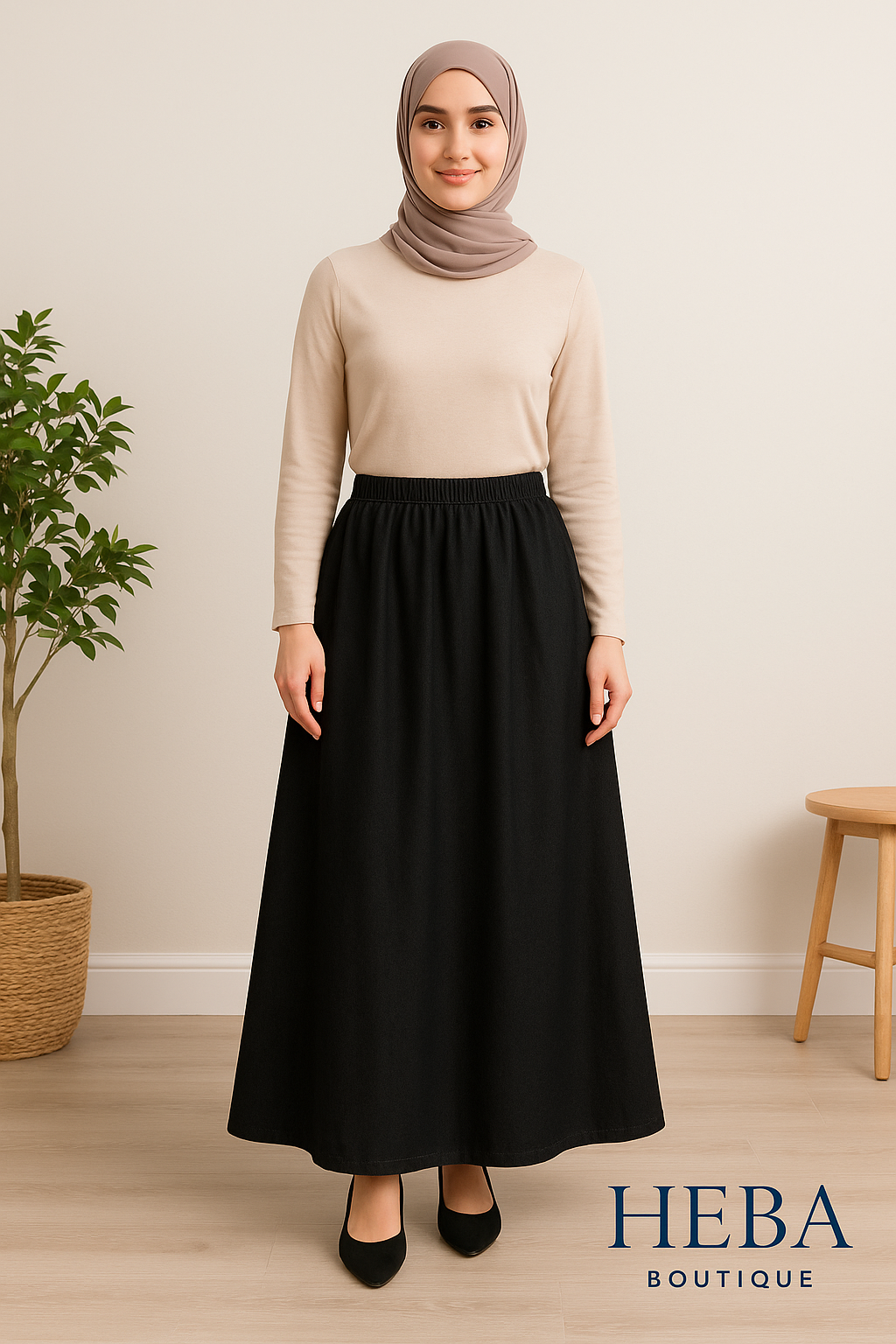 Loose Fit Denim Skirt – Free Size, Modest & Stylish