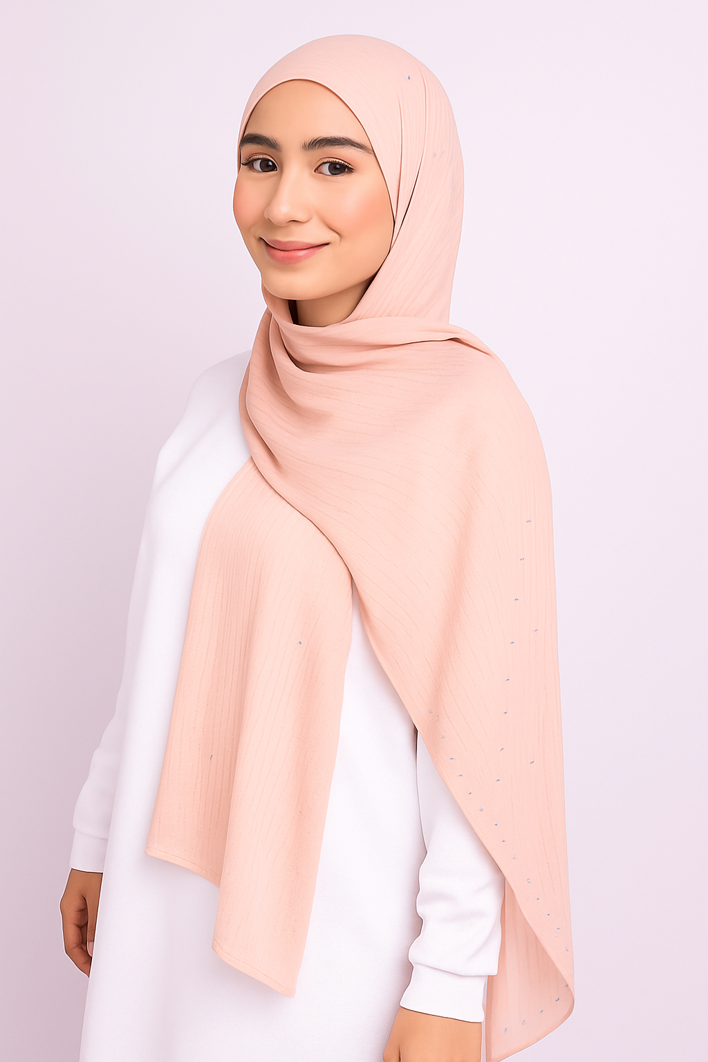 Kuwaiti Cotton Gel Hijab with Crystals – Elegant & Timeless ✨
