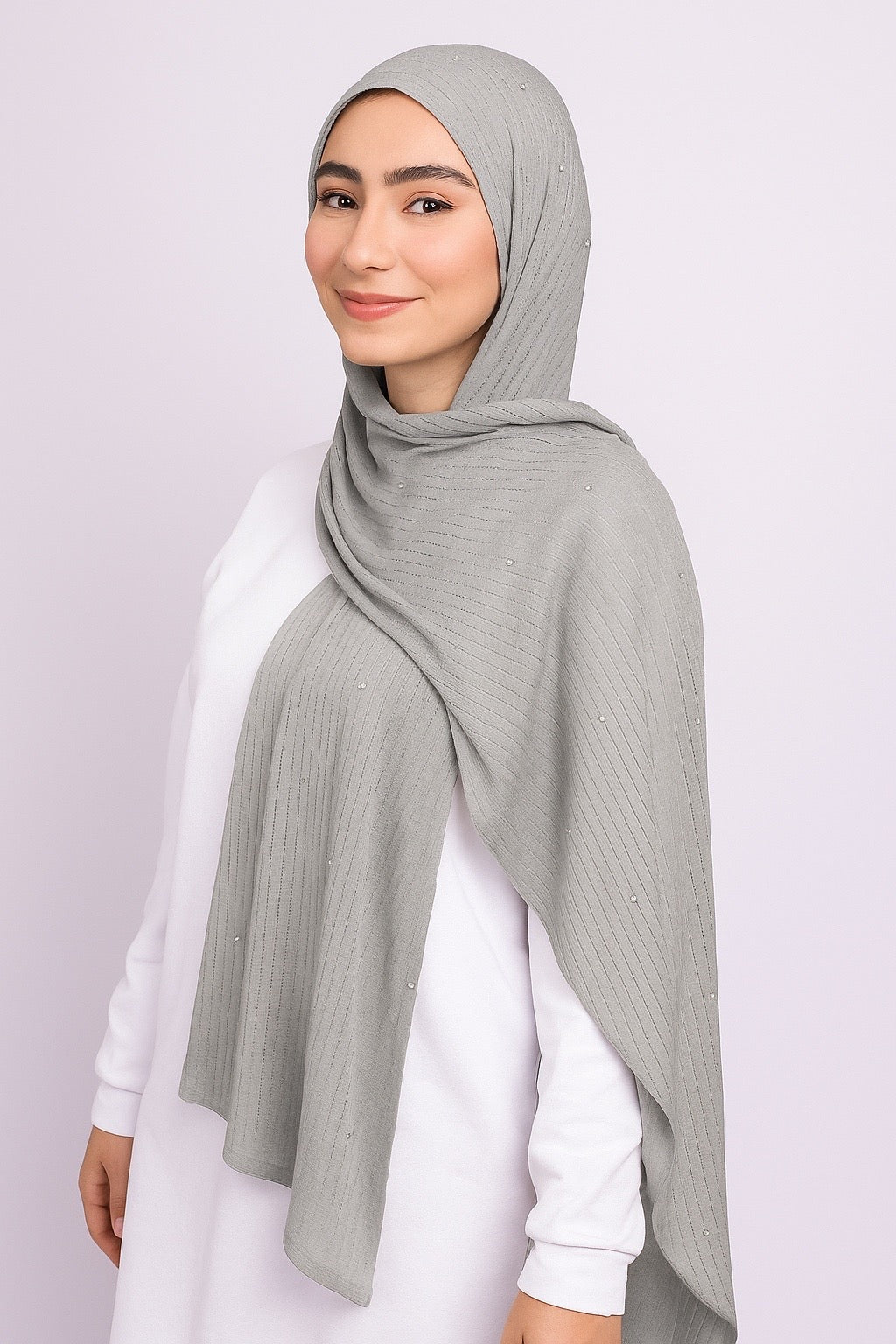 Kuwaiti Cotton Gel Hijab with Crystals – Elegant & Timeless ✨