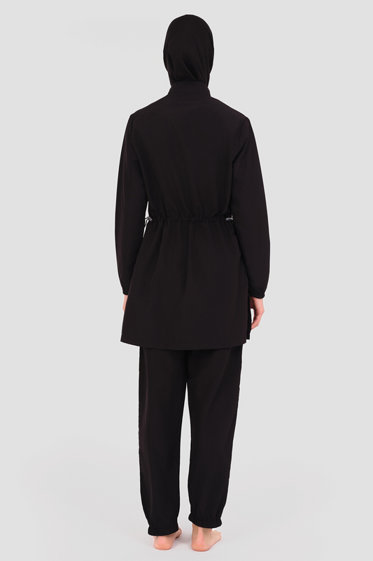 Black Parachute Swimwear Set – Modest, Lightweight & Quick-Dry