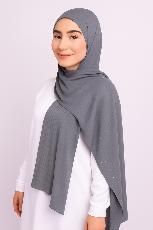 Kuwaiti Cotton Gel Hijab with Crystals – Elegant & Timeless ✨