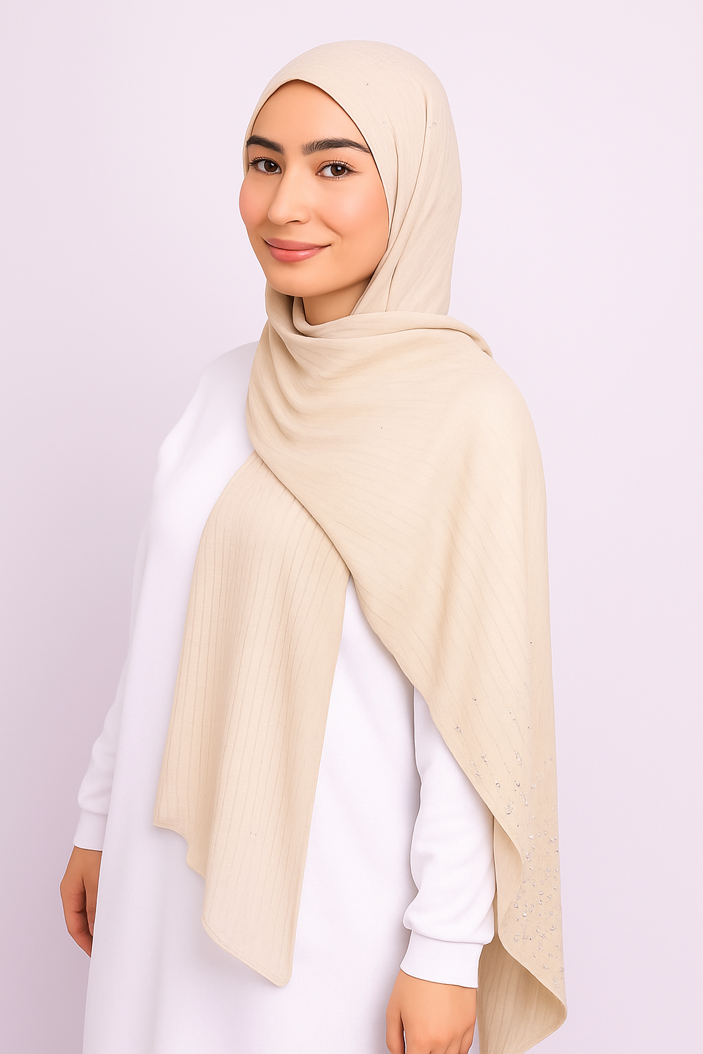 Kuwaiti Cotton Gel Hijab with Crystals – Elegant & Timeless ✨