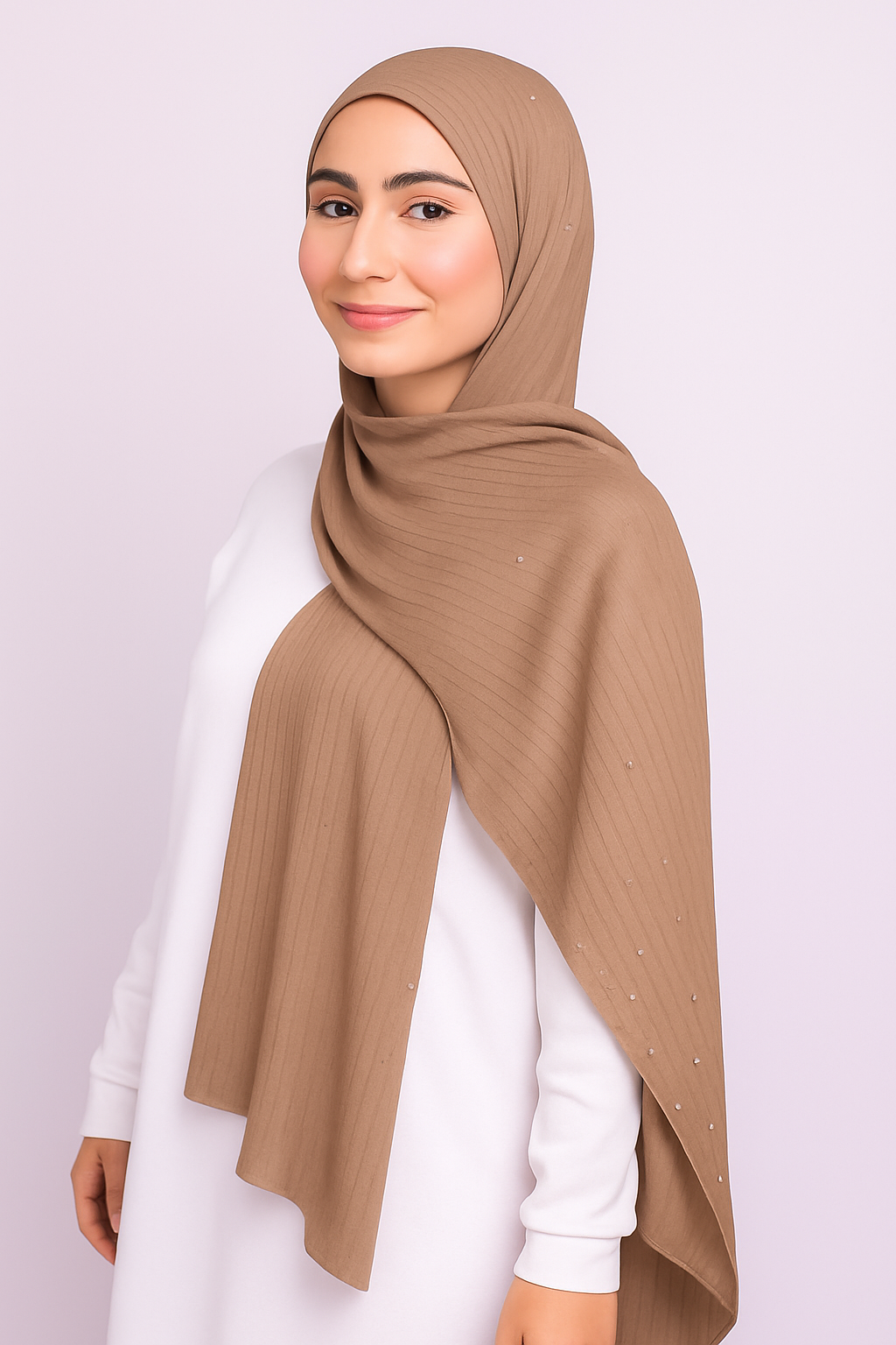 Kuwaiti Cotton Gel Hijab with Crystals – Elegant & Timeless ✨
