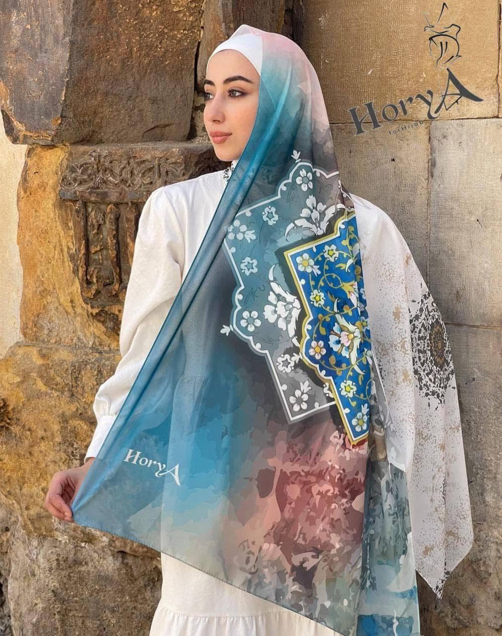 🧕 Digital Printed Crêpe Chiffon Hijab – Elegant & Practical