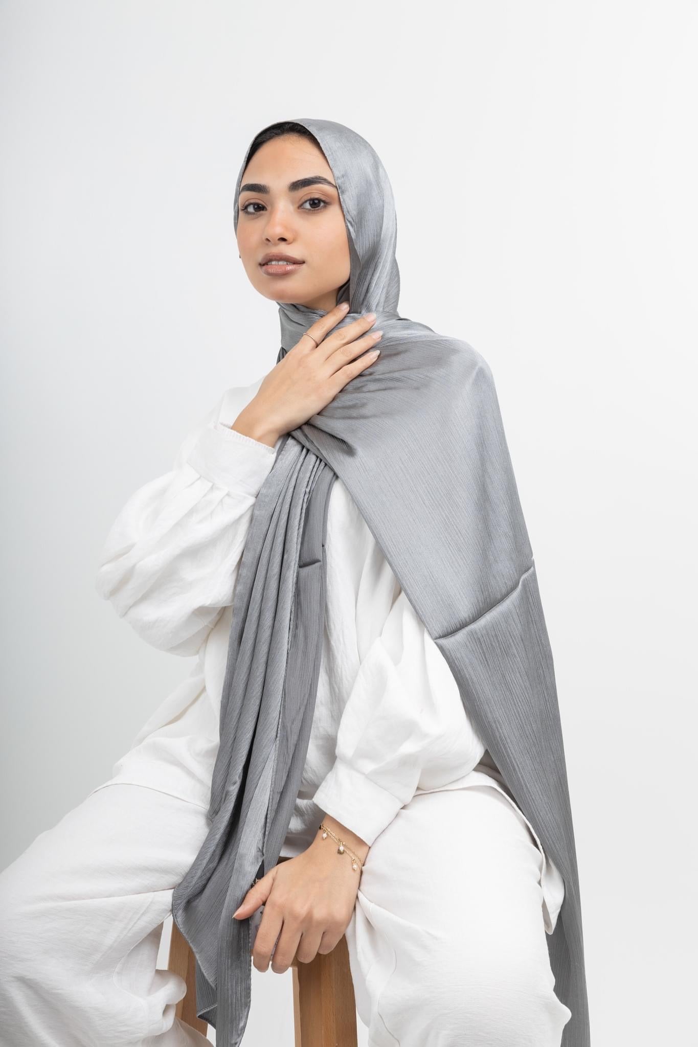 Silk Crinkle Scarf – Lightweight Modest Hijab | Elegant Everyday Wear
