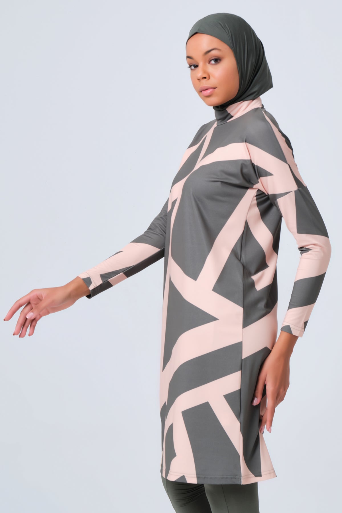 Elegant Modest Burkini Set – Full Coverage Swimwear with Hijab | Sizes S-3XL