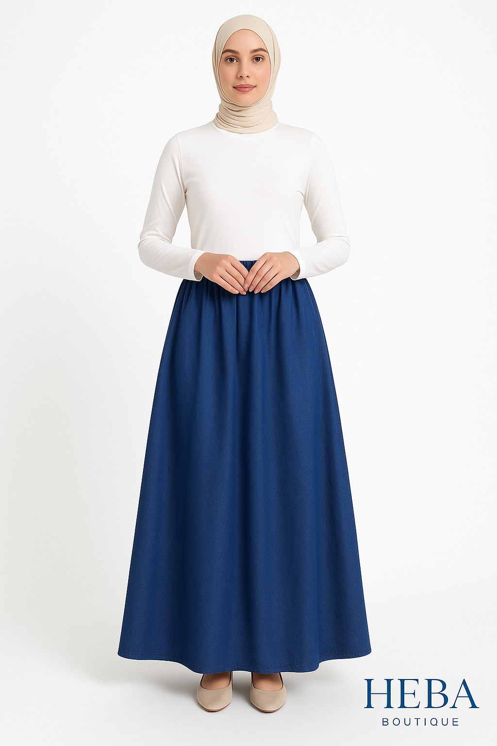 Loose Fit Denim Skirt – Free Size, Modest & Stylish