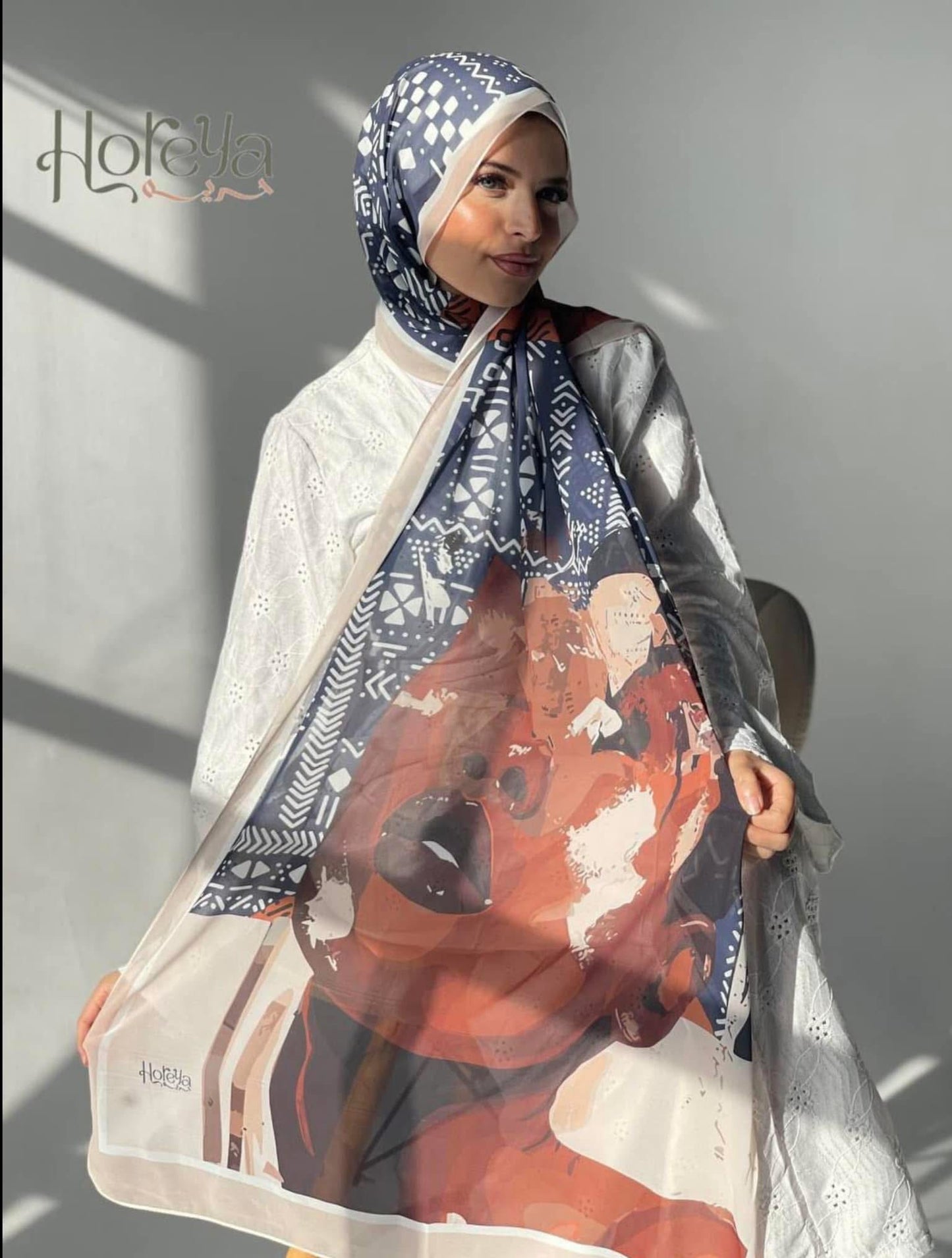 🧕 Digital Printed Crêpe Chiffon Hijab – Elegant & Practical