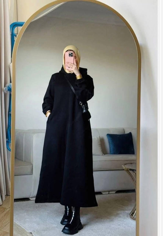 Milton Winter Hoodie Dress – Cozy & Modest