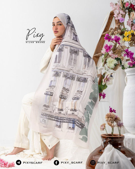 🧕 Digital Printed Crêpe Chiffon Hijab – Elegant & Practical
