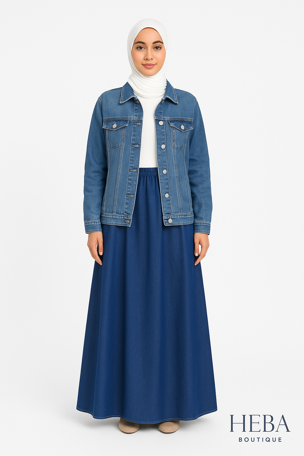 Loose Fit Denim Skirt – Free Size, Modest & Stylish