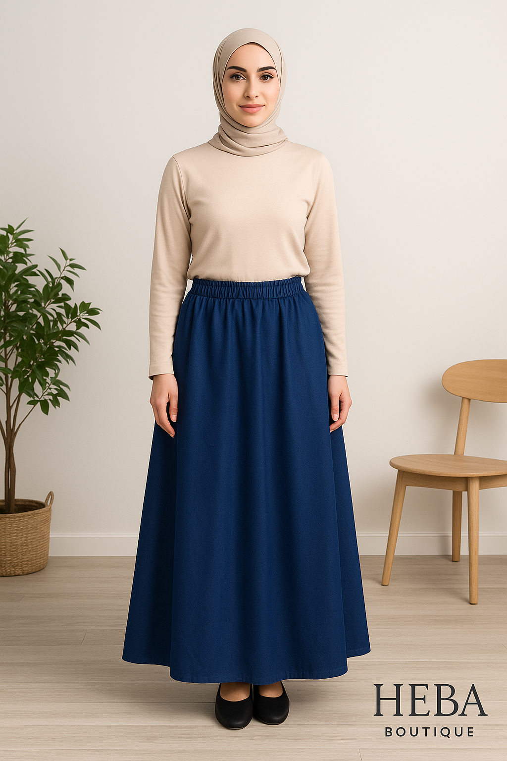 Loose Fit Denim Skirt – Free Size, Modest & Stylish