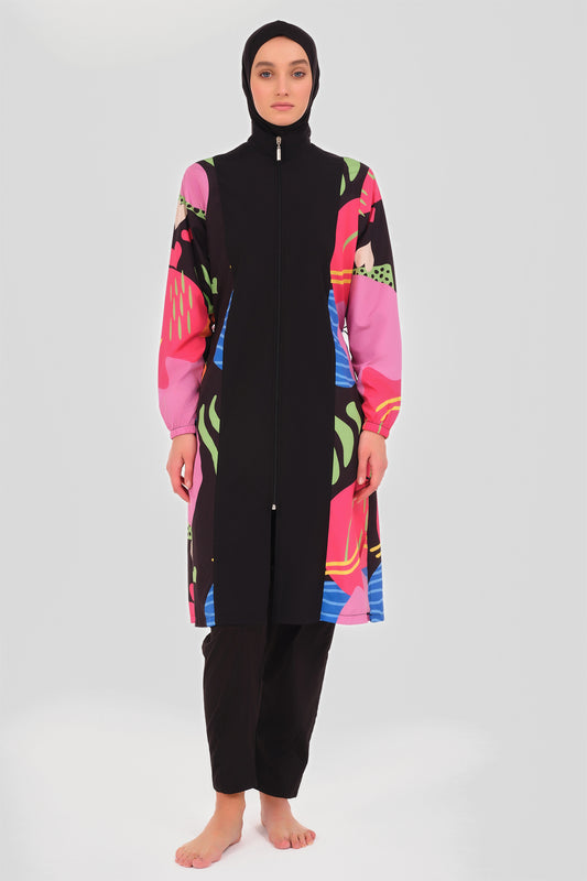 Modest Women’s Colorful Burkini –Swimwear Set