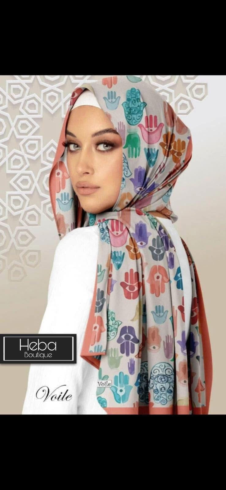 🧕 Digital Printed Crêpe Chiffon Hijab – Elegant & Practical