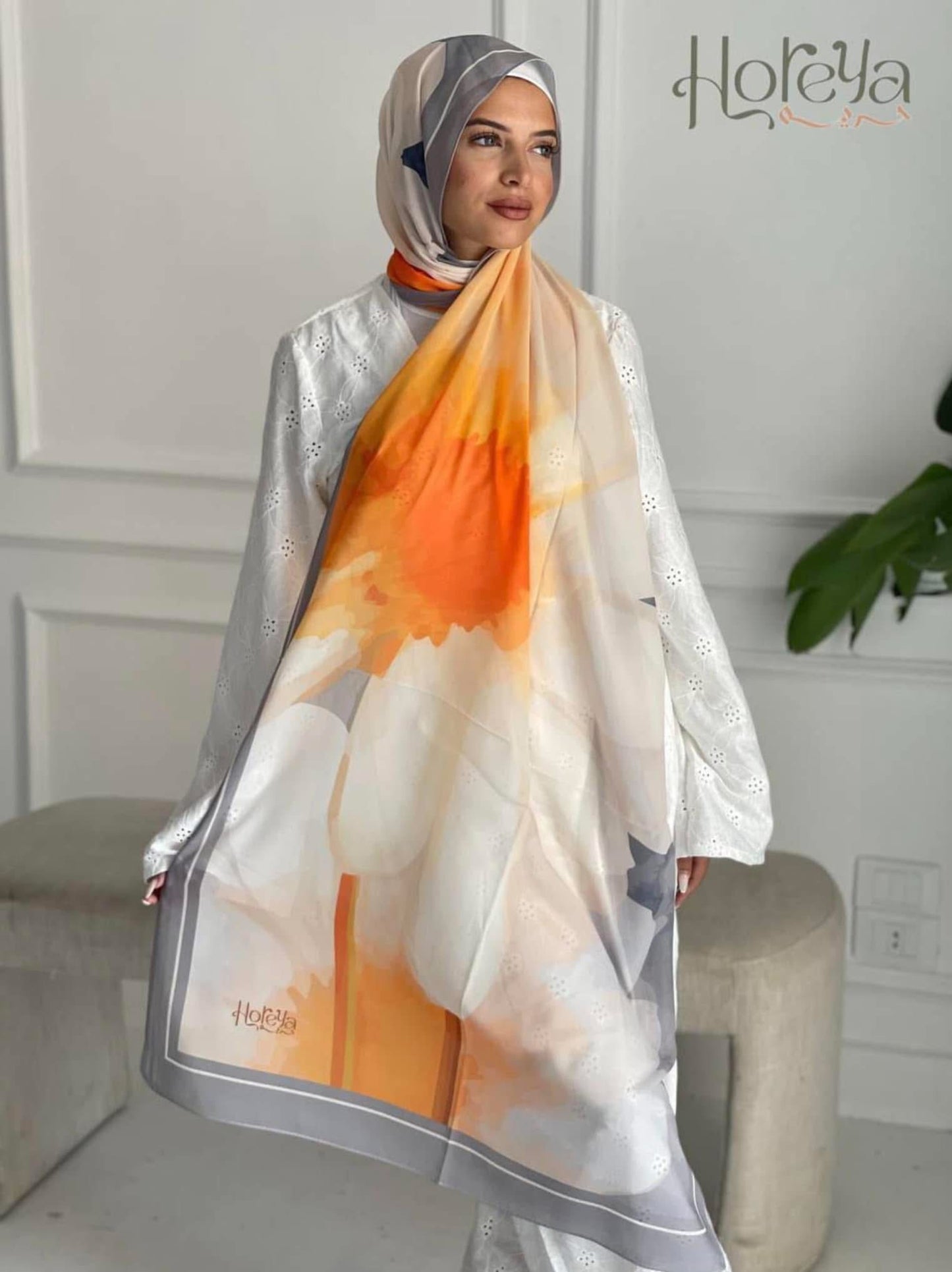 🧕 Digital Printed Crêpe Chiffon Hijab – Elegant & Practical