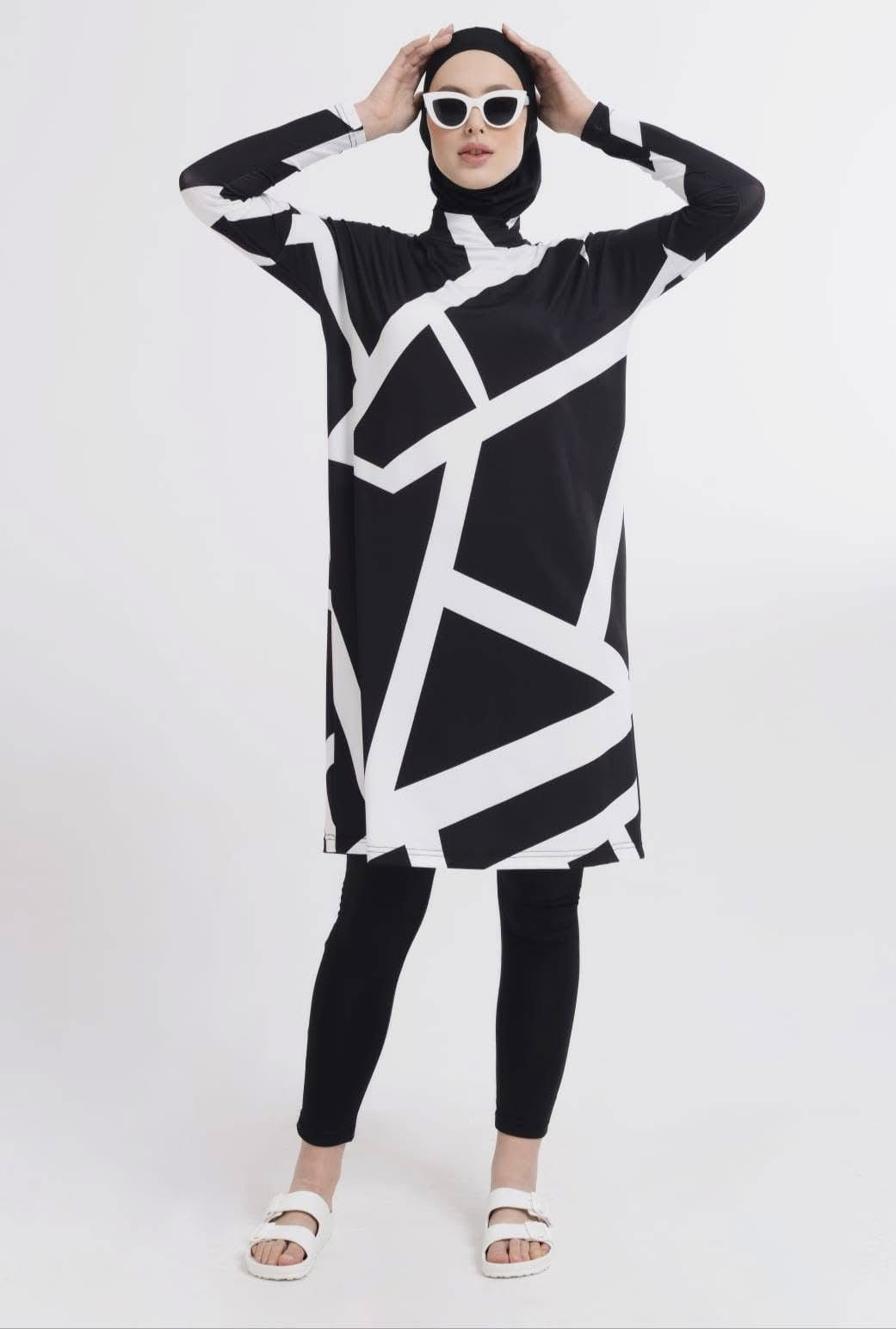 Elegant Modest Burkini Set – Full Coverage Swimwear with Hijab | Sizes S-3XL