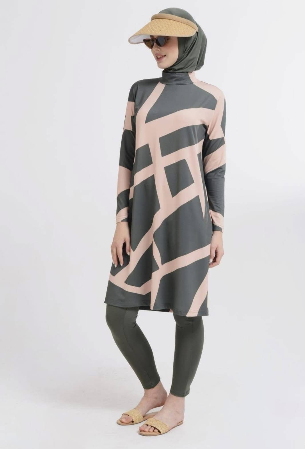 Elegant Modest Burkini Set – Full Coverage Swimwear with Hijab | Sizes S-3XL