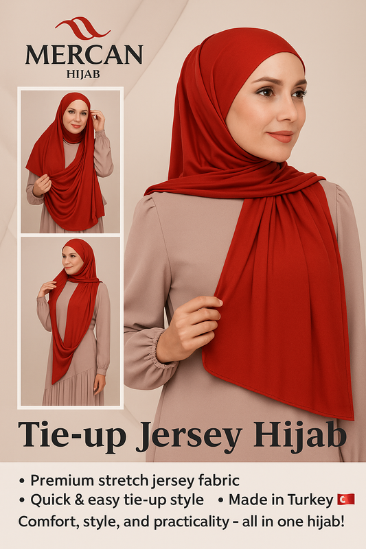 Mercan Tie-up Jersey Hijab – Effortless & Practical