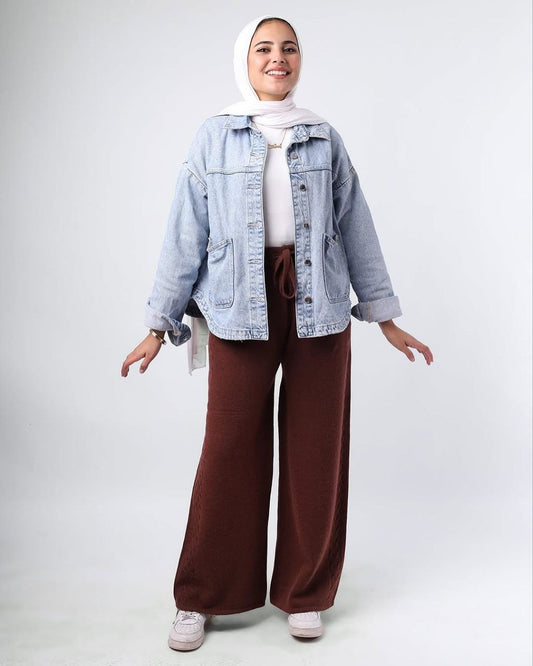 Knitted Winter Wide-Leg Pants – Cozy & Stylish