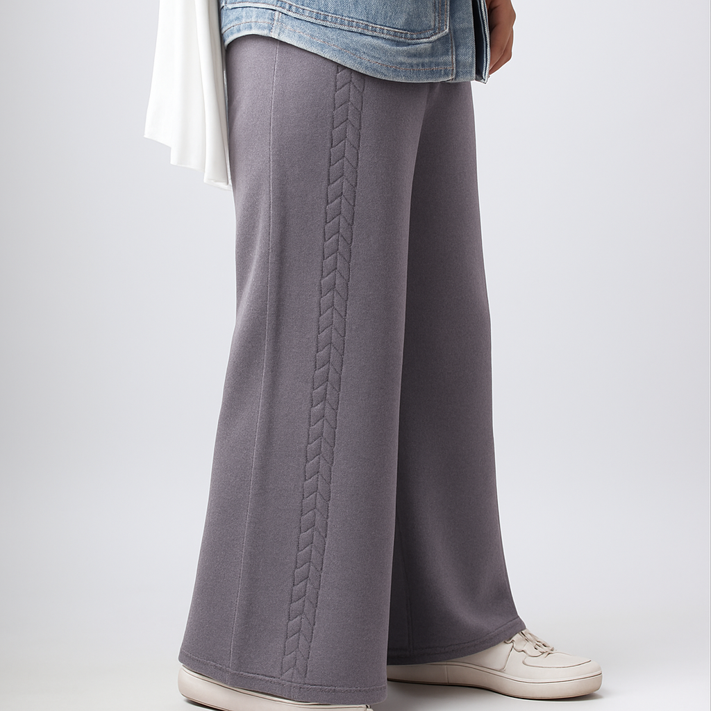 Knitted Winter Wide-Leg Pants – Cozy & Stylish