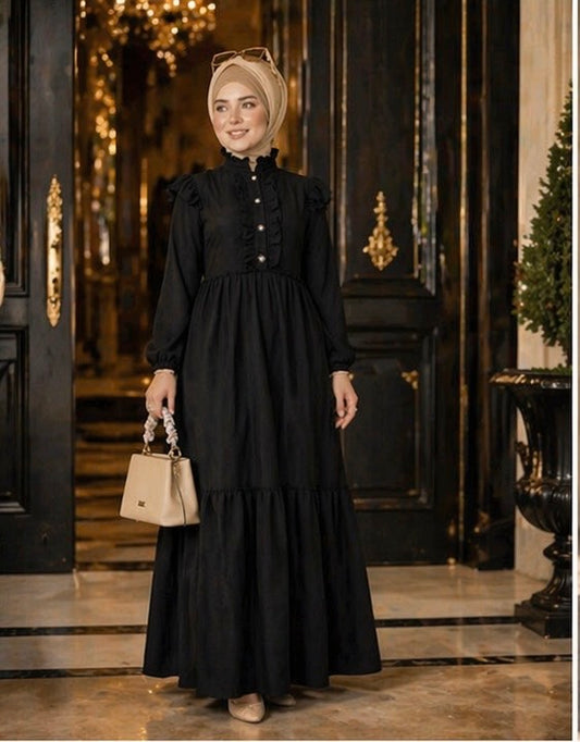 Modest Crepe Dress Heba Boutique