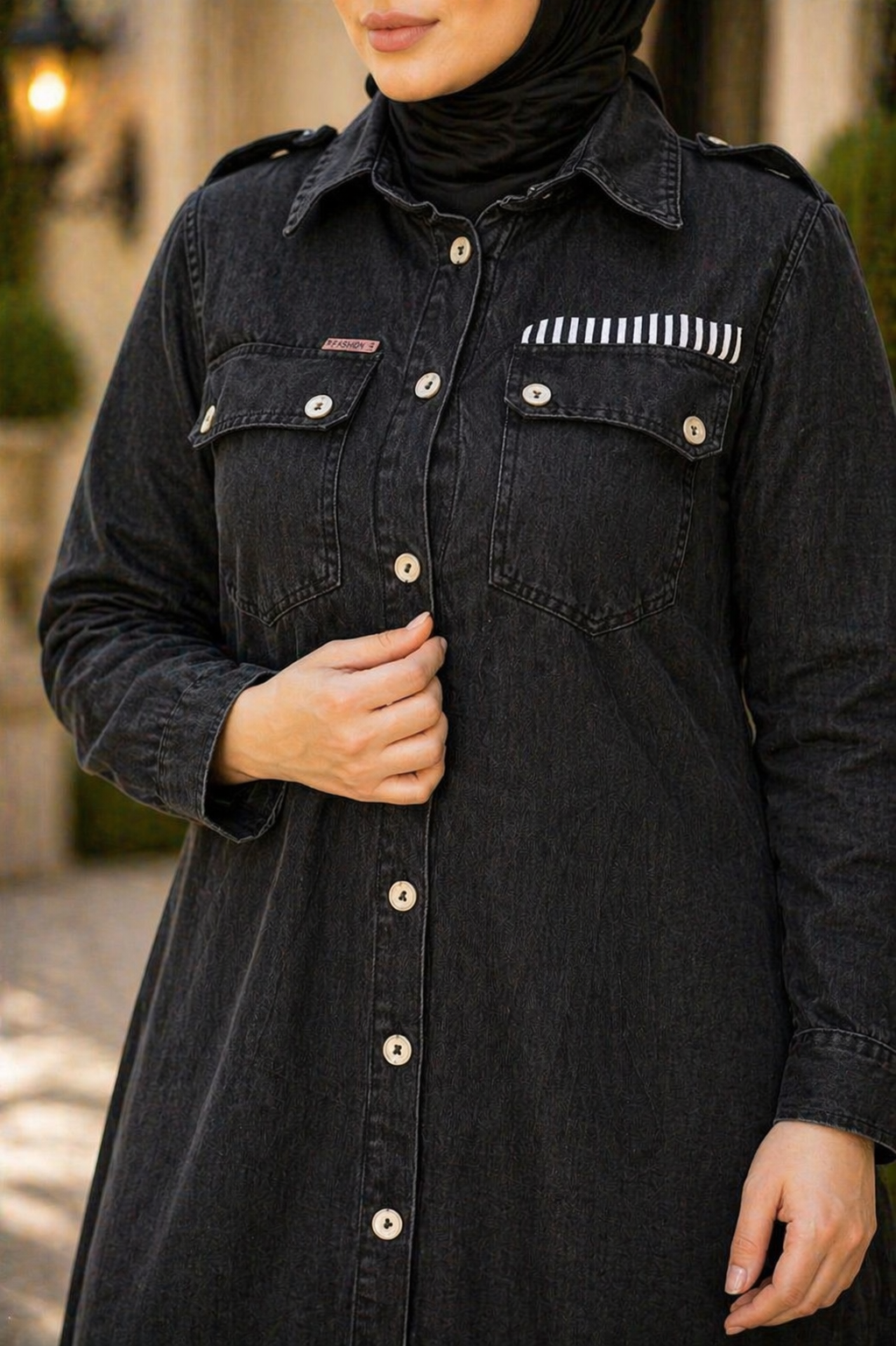 Denim Two-Piece Set | Modest & Stylish | Blue & Black Heba Boutique