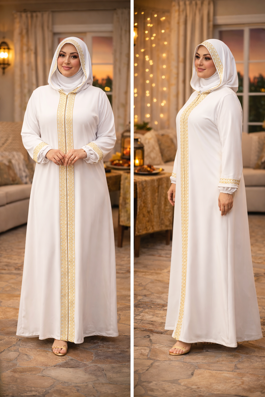 Cotton Marasi Gold Abaya – Code 6215 Heba Boutique