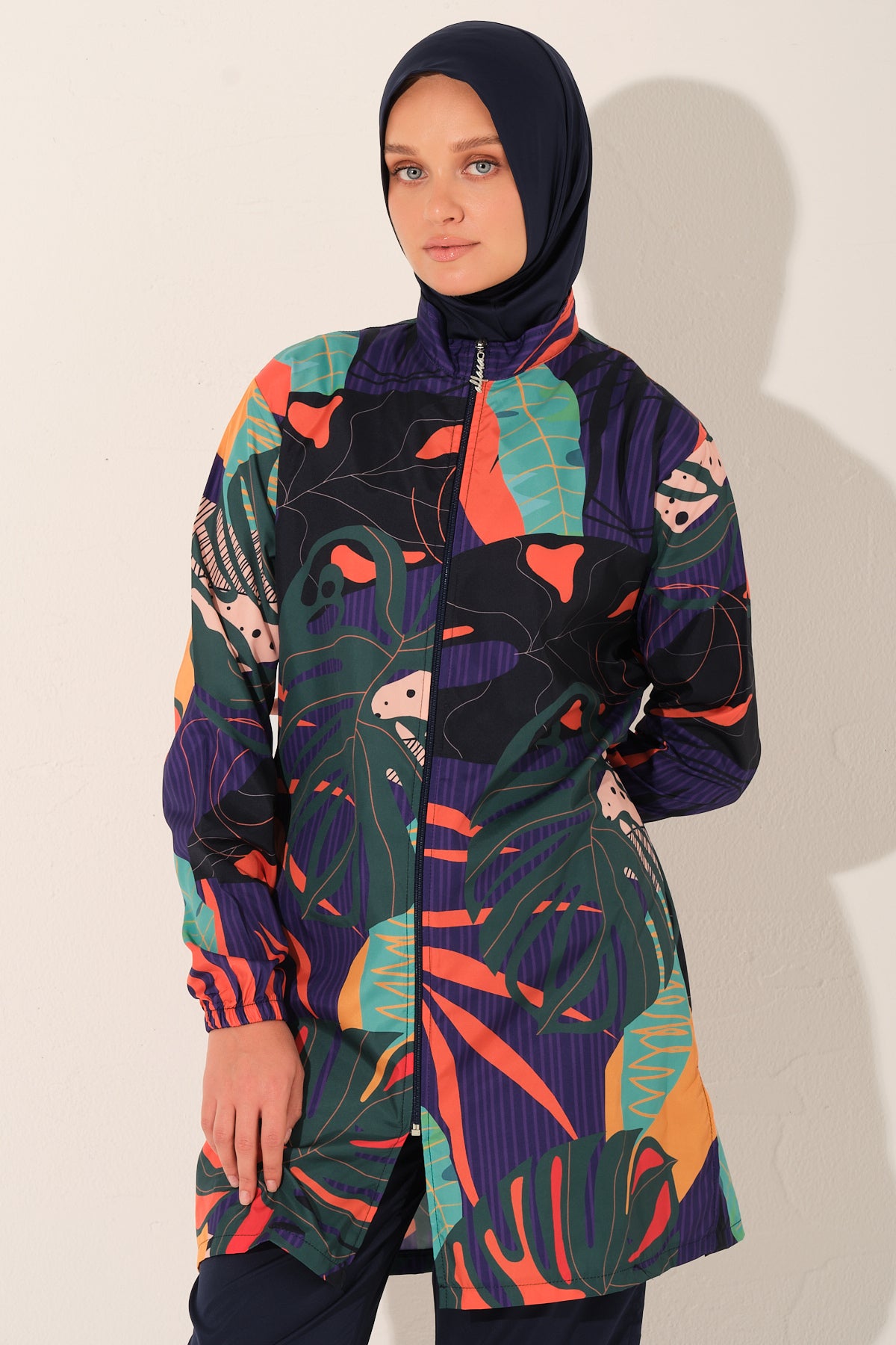 Premium 5-Piece Tropical Burkini Set | Full Coverage Swimwear Heba Boutique