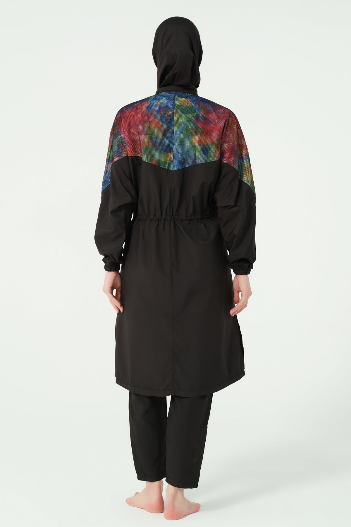 Modest Swimwear Set – Printed Long Top & Flare Pant Heba Boutique