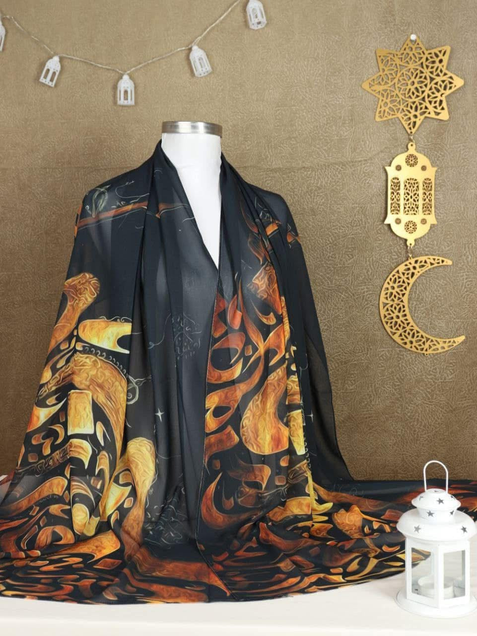 🧕 Digital Printed Crêpe Chiffon Hijab – Elegant & Practical