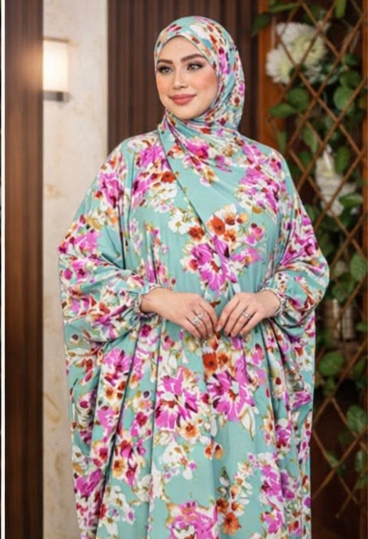 🌸 Modest Floral Isdal – Soft Printed Cotton (Code 6040