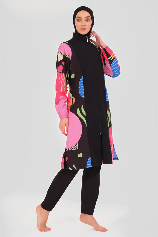 Modest Women’s Colorful Burkini –Swimwear Set