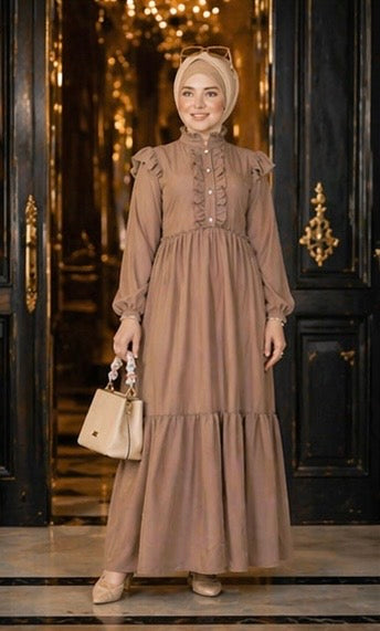 Modest Crepe Dress Heba Boutique
