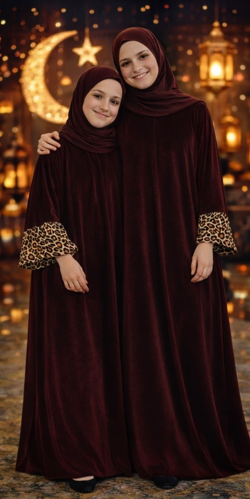 Girls Velvet Abaya – Prayer & Occasions Heba Boutique