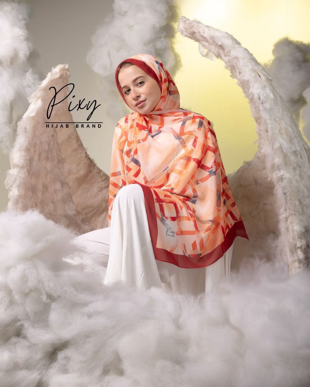 🧕 Digital Printed Crêpe Chiffon Hijab – Elegant & Practical