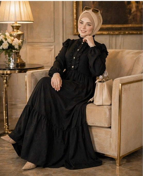 Modest Crepe Dress Heba Boutique
