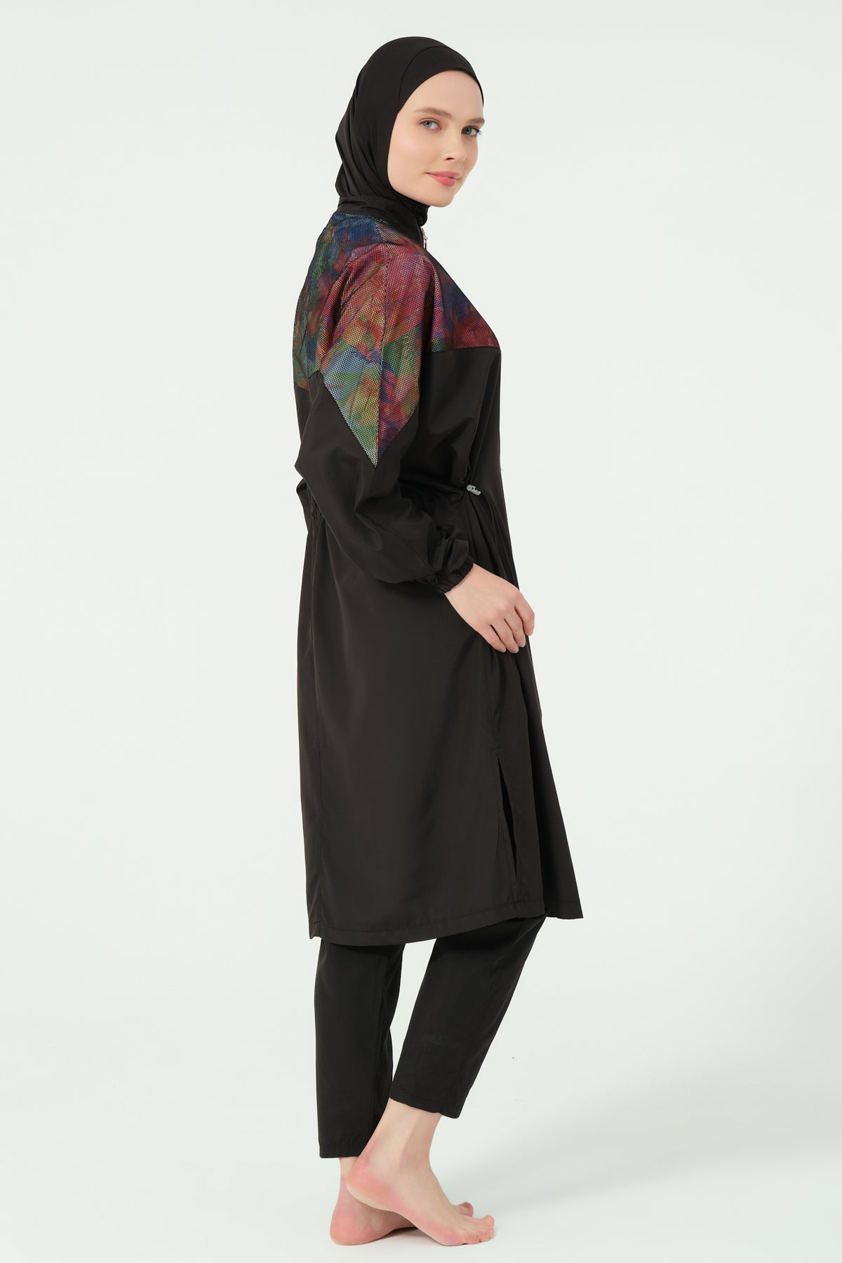 Modest Swimwear Set – Printed Long Top & Flare Pant Heba Boutique