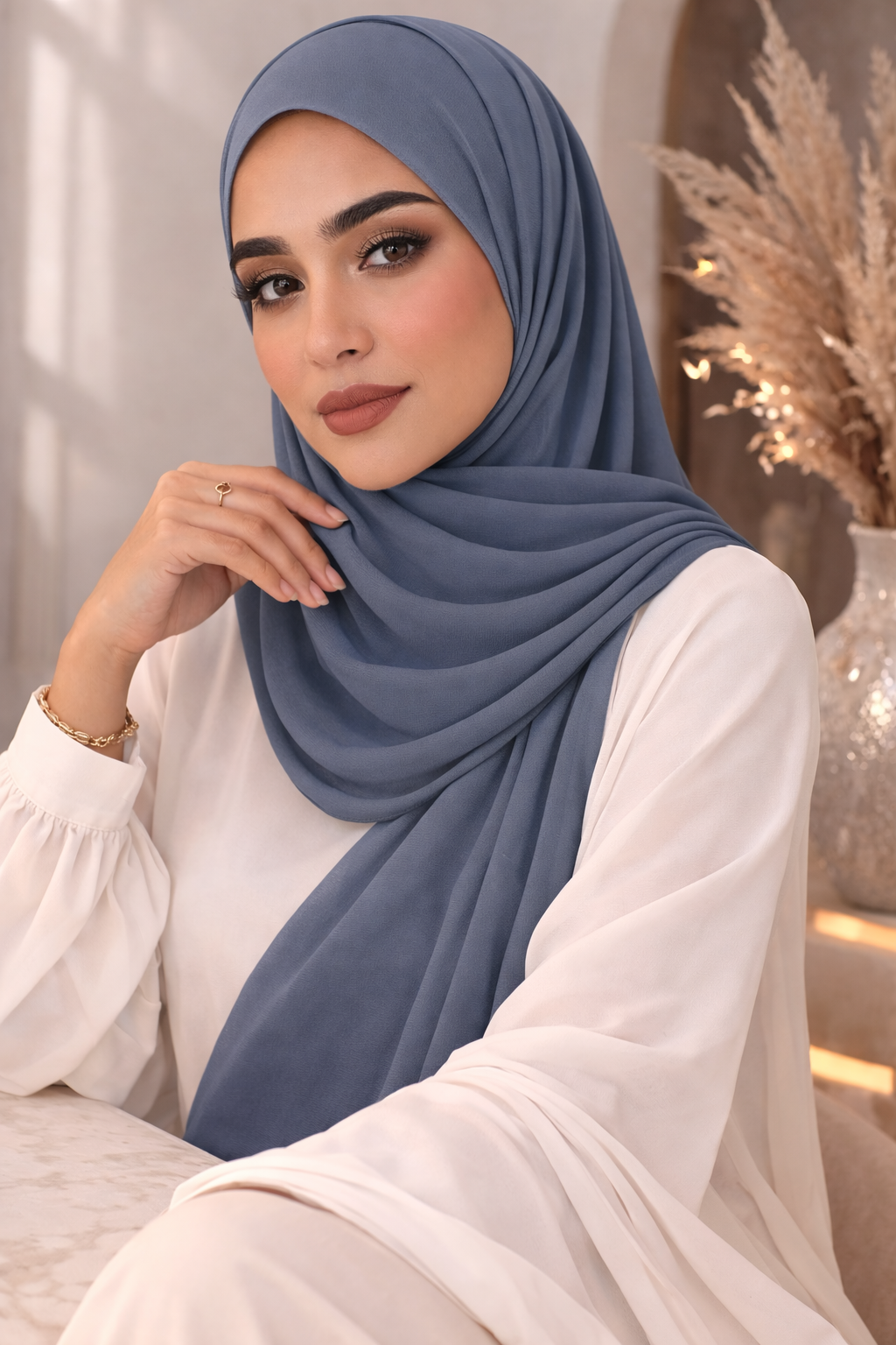 Plain Chiffon Crepe Hijab – 200×70 cm Heba Boutique