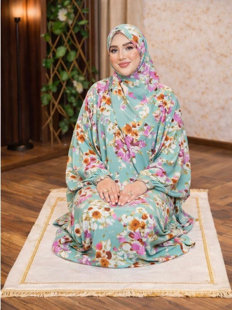 🌸 Modest Floral Isdal – Soft Printed Cotton (Code 6040