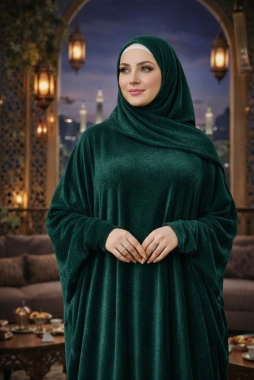 Velvet Batwing Abaya – Free Size | Prayer & Gatherings