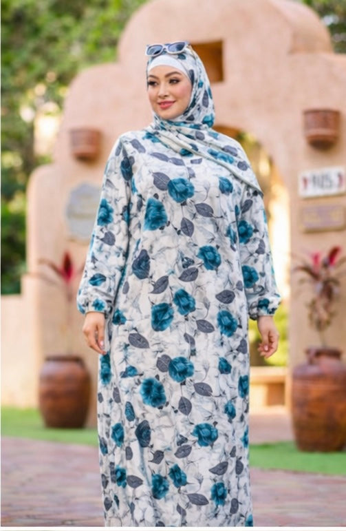 Floral Modest Isdal Dress – One Size