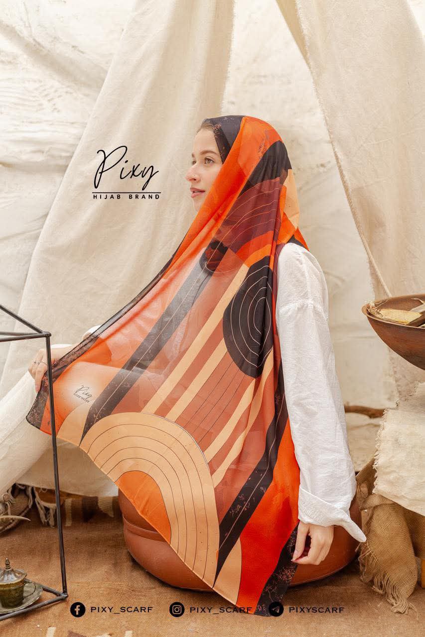 🧕 Digital Printed Crêpe Chiffon Hijab – Elegant & Practical