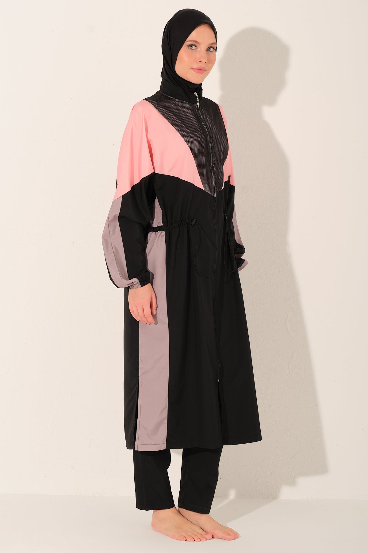 Sporty Modest Swim Set – Color Block Design Heba Boutique