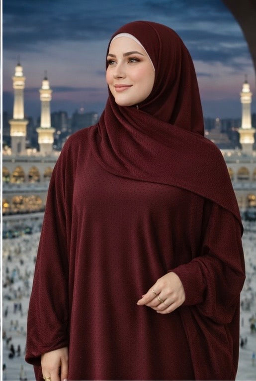 Velvet Draped Abaya – Free Size | Prayer & Occasions