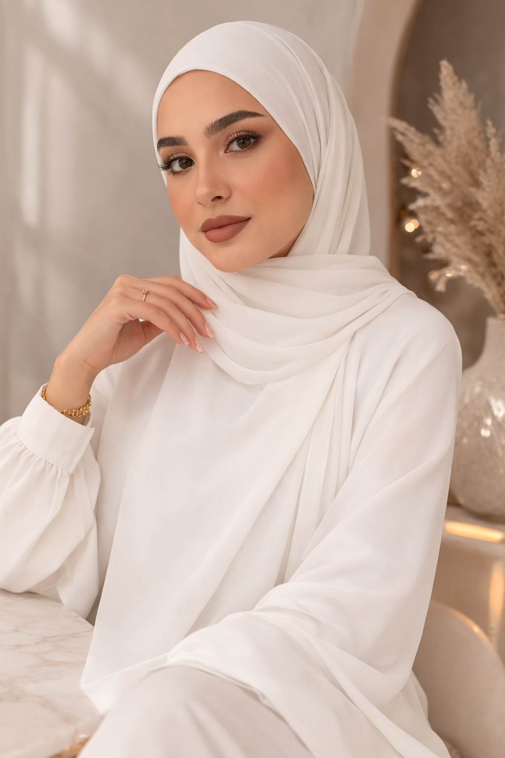 Plain Chiffon Crepe Hijab – 200×70 cm Heba Boutique
