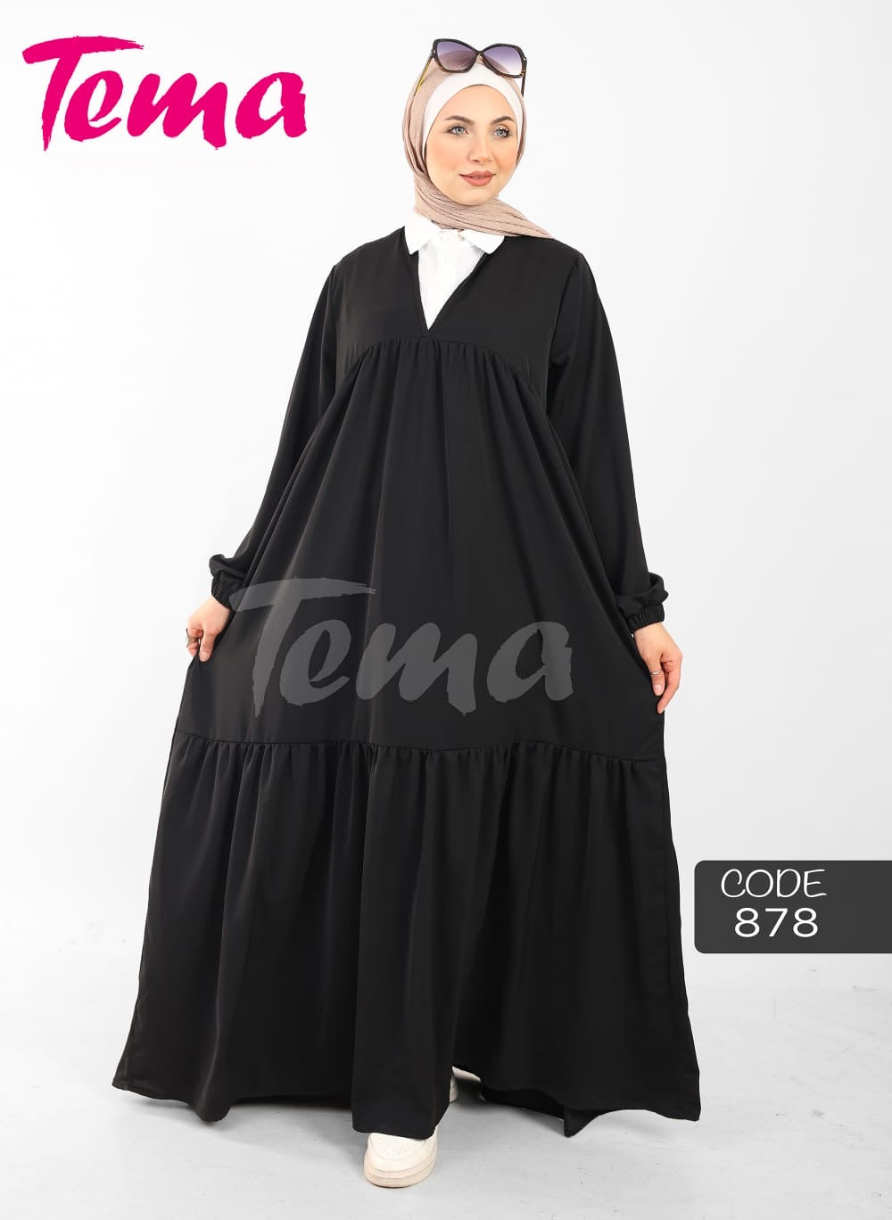 Tima SPH Crepe Dress with Hijab Collar Heba Boutique