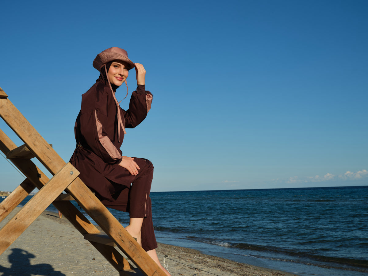 Modest Swimwear Set with Matching Swim Cap Heba Boutique