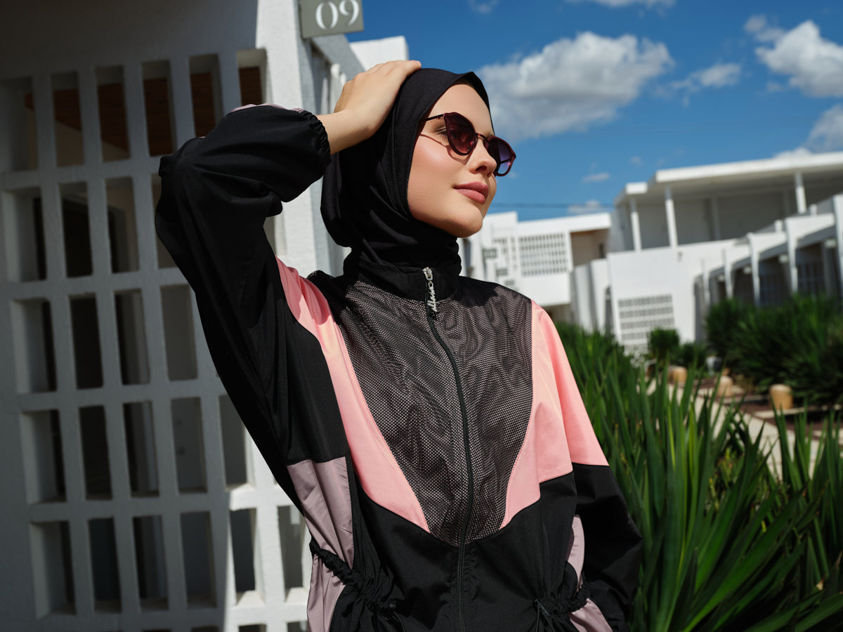 Sporty Modest Swim Set – Color Block Design Heba Boutique